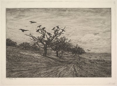 Arbre rempli de corbeaux - Charles Francois Daubigny