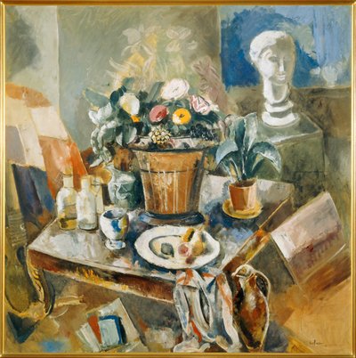 Nature morte avec pot de fleurs (peinture) - Charles Georges Dufresne