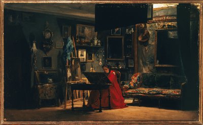 La princesse Mathilde (1820-1904) dans son atelier, rue de Courcelles, vers 1860 (huile sur toile) - Charles Giraud