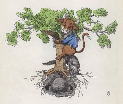 Vache dans un arbre au-dessus d