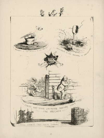 Page de Proverbes avec illustrations - Charles Henry (after) Bennett