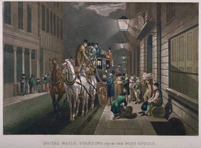 Diligence devant le bureau de poste général, Lombard Street, City de Londres - Charles Hunt