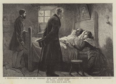 Un souvenir de la dernière fonction de secrétaire en chef irlandais de M. Forster, visitant une victime du capitaine Moonlight à Tulla, comté de Clare - Charles J. Staniland