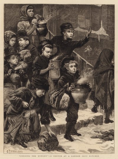 Nourrir les affamés, une esquisse dans une soupe populaire de Londres - Charles J. Staniland