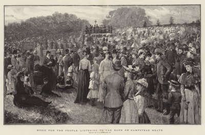 Musique pour le peuple écoutant le groupe sur Hampstead Heath - Charles J. Staniland