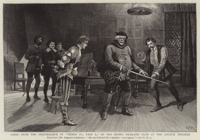 Scène de la représentation de Henry IV, Partie I, par le Irving Dramatic Club au Lyceum Theatre - Charles J. Staniland