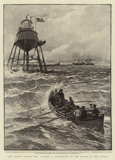 Le navire de Trinity House visitant un phare à l