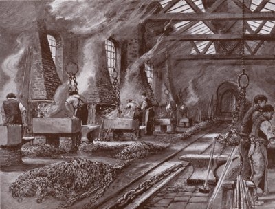 Fabrication de chaînes pour le navire - Charles John de (after) Lacy