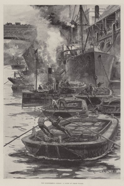 La Grève des allumeurs, une scène à Fresh Wharf - Charles John de Lacy