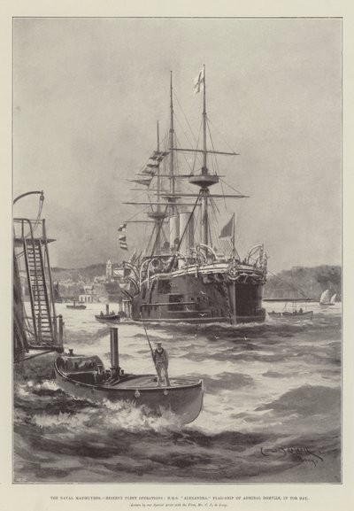 Les manœuvres navales, opérations de la flotte de réserve, HMS Alexandra, navire amiral de l