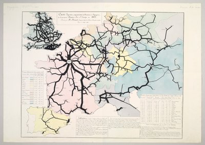 Carte figurative et approximative du mouvement des voyageurs sur les principales voies ferrées d