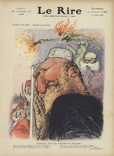 Caricature du tsar Ferdinand Ier de Bulgarie. Illustration pour Le Rire - Charles Leandre