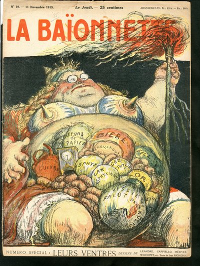 Couverture de La Baionnette, satirique en couleurs - Charles Leandre