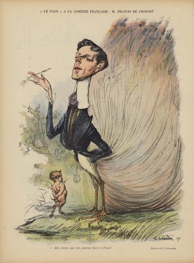 Francis de Croisset, dramaturge, romancier et librettiste français. Illustration pour Le Rire - Charles Leandre