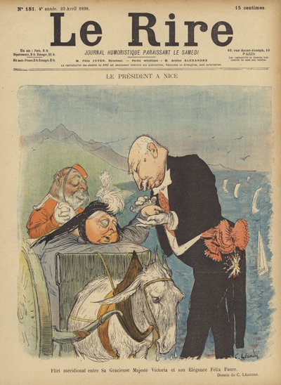 Président Félix Faure et Reine Victoria, Illustration pour Le Rire - Charles Leandre