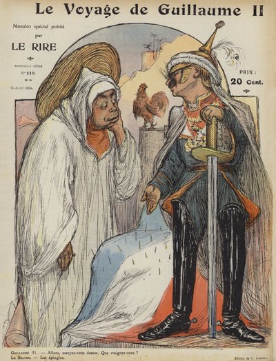 Le voyage de Wilhelm II. Illustration pour Le Rire - Charles Leandre