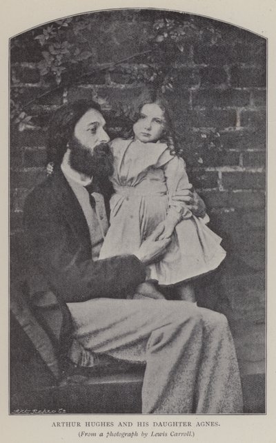 Arthur Hughes et sa fille Agnes (photo n/b) - Charles Lutwidge Dodgson