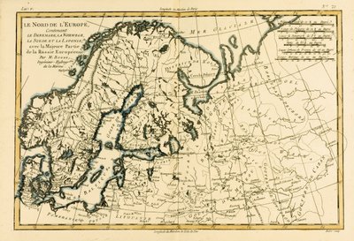 Europe du Nord, y compris le Danemark, la Norvège, la Suède et la Laponie, avec la majeure partie de la Russie occidentale, de l