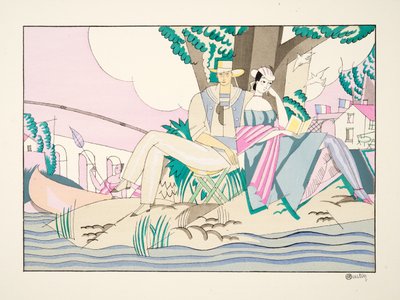 La Pêche, de Sports & Divertissements, pub. 1914 - Charles Martin