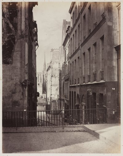 Rue Jean-de-Beauvais. Vue prise de la rue des Écoles vers le boulevard Saint-Germain, en travaux - Charles Marville