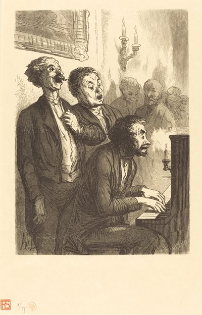 Les chanteurs de salon - Charles Maurand after Honoré Daumier