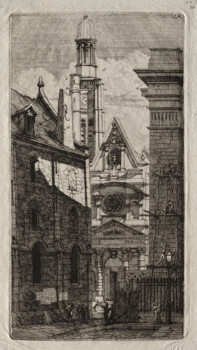 Eaux-fortes de Paris : Église Saint-Étienne-du-Mont, 1852 - Charles Meryon