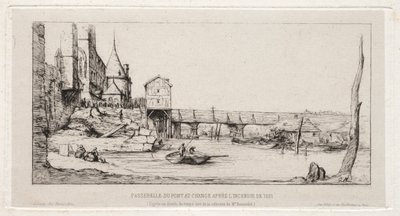 Passerelle remplaçant temporairement le Pont de la Bourse, Paris, après l