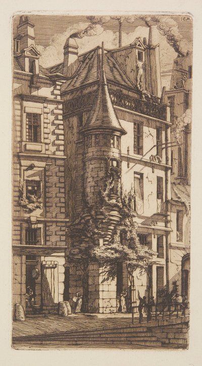 Maison avec tourelle, rue des Tisserands, Paris - Charles Meryon