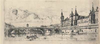 Le Pont-Au-Change 2ème état, 6 18 x 13 116 pouces, 1854, 1927 - Charles Meryon