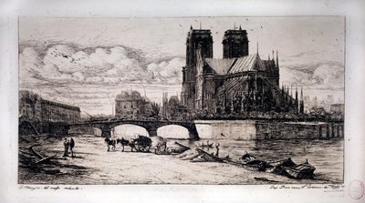 Notre-Dame, der Chor und die Brücke der Erzdiözese - Charles Meryon