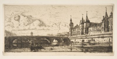 Pont-au-Change, Paris, extrait de « Eaux-fortes de Paris » - Charles Meryon