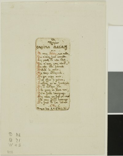 Vers dédiés à Eugène Bléry, no 1 - Charles Meryon