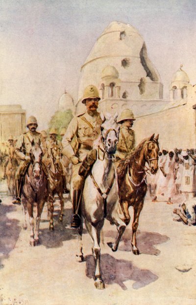 Lord Kitchener entrant à Omdurman après la bataille - Charles Mills (after) Sheldon