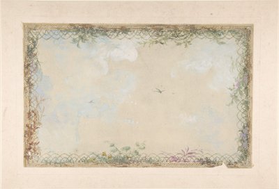 Dessins pour plafonds avec nuages et oiseaux, 19ème siècle - Charles Monblond