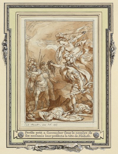 Persée Transformant Phinée en Pierre avec la Tête de Méduse - Charles Monnet