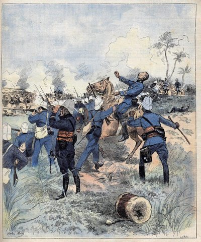 Commandant Faurax mort à la bataille de Dogba le 19 septembre 1892 au Dahomey (actuel Bénin) d