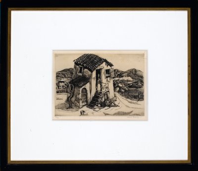 Habitation italienne (gravure) - Charles Murray