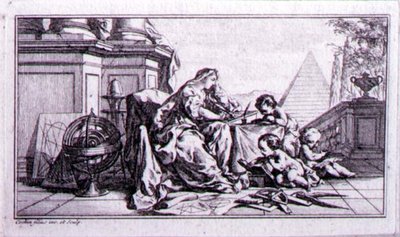 Arithmétique, une illustration de preuve pour une œuvre de Denis Diderot (1713-84) - Charles Nicolas II Cochin