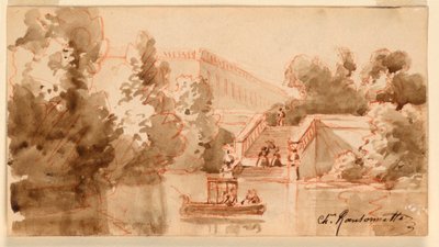 Vue imaginaire du château de Vaux-le-Vicomte - Charles Nicolas Ransonnette