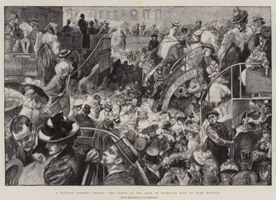 Un lieu de villégiature populaire de Cockney, la foule au pied de Highgate Hill lors du jour férié - Charles Paul Renouard
