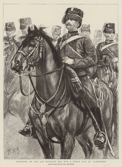 Cavaliers du 4e Hussards en sortie à Aldershot - Charles Paul Renouard
