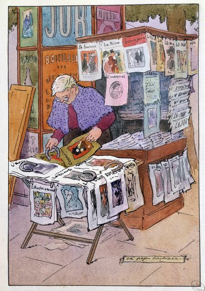 Petits métiers de Paris : le kiosque à journaux - Charles Pezeu Carlopez