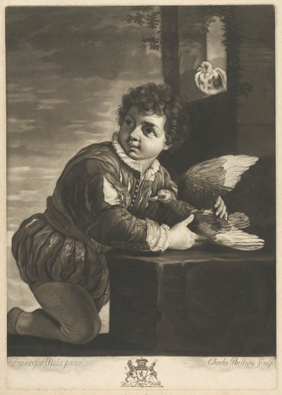 Garçon avec oiseau - Charles Phillips