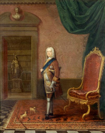 George II dans la Bibliothèque du Palais de St. James vers 1738 - Charles Phillips