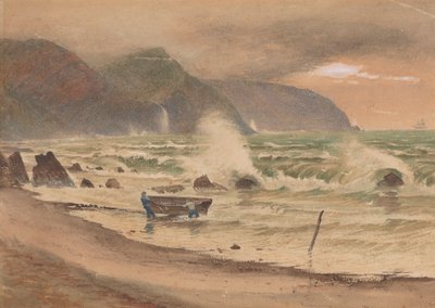 Paysage avec deux hommes et un bateau - Charles Reginald Aston