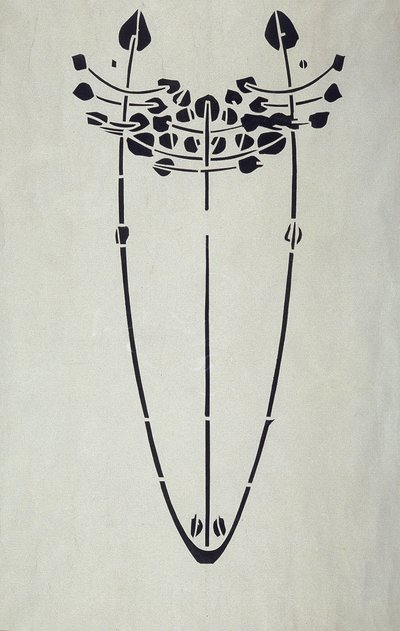 Reproduction moderne du pochoir original de Mackintosh pour décoration murale, motif d