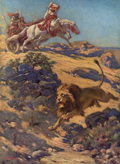 Chasse au lion dans l