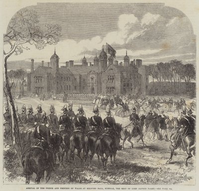 Arrivée du Prince et de la Princesse de Galles à Melford Hall, Suffolk, la résidence de Lord Alfred Paget - Sir John Charles Robinson