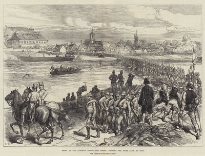 Entrée des troupes autrichiennes en Bosnie, traversant la rivière Save, à Brod - Sir John Charles Robinson