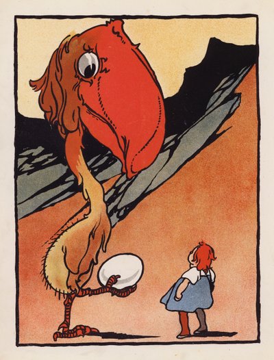 Nonsense : Garçon avec un oiseau étrange tenant un œuf - Charles Robinson